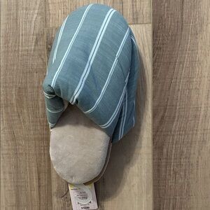 Auden Striped green and Gray scuff slippers. NWT. M/L